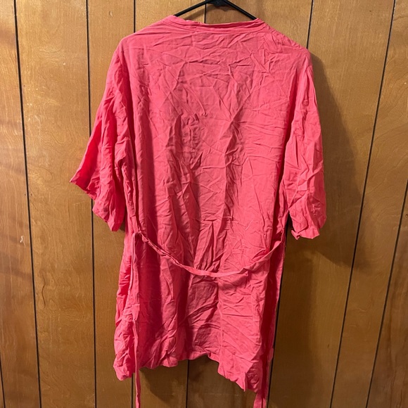 🔴 Red Robe Mini Dress with Detachable Belt Size M EUC - Picture 7 of 8